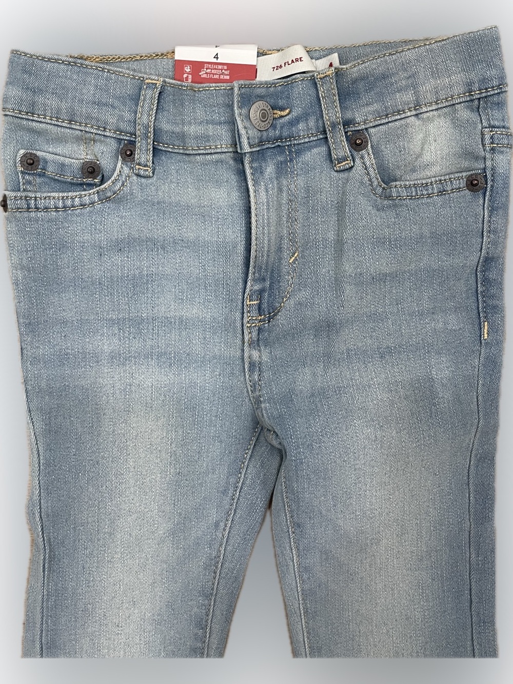 NWT Levi's 726 High Rise Flare Girls Jeans - Picture 6 of 9